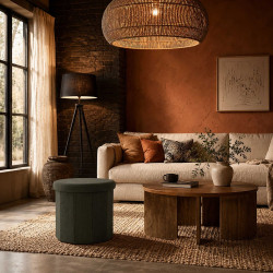 COFFRE POUF PLI COTELE JULES VERT