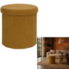 Pouf Coffre Pliable Velours Côtelé Jaune - Rangement et Assise Pouf Coffre Pliable Velours Côtelé Jaune - Rangement et Assise
