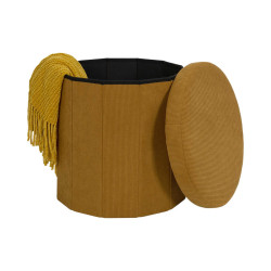 COFFRE POUF PLI COTELE JULES JAUNE
