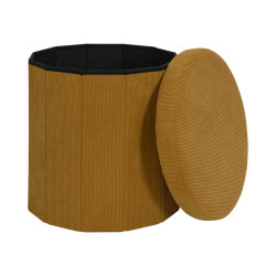 COFFRE POUF PLI COTELE JULES JAUNE