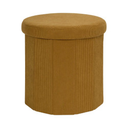 COFFRE POUF PLI COTELE JULES JAUNE