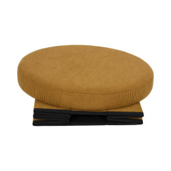 Pouf Coffre Pliable Velours Côtelé Jaune - Rangement et Assise