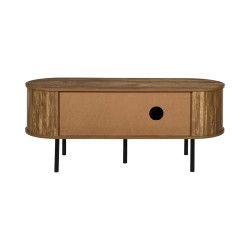 Meuble TV Ovale Heritage 117cm - Bois et Pieds Métal Noir