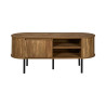Meuble TV Ovale Heritage 117cm - Bois et Pieds Métal Noir Meuble TV Ovale Heritage 117cm - Bois et Pieds Métal Noir