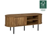 Meuble TV Ovale Heritage 117cm - Bois et Pieds Métal Noir Meuble TV Ovale Heritage 117cm - Bois et Pieds Métal Noir