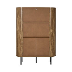 Bibliothèque Héritage 2 Portes 4 Niches Bois et Métal | L. 100 cm