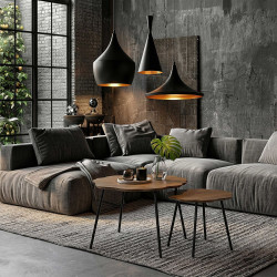 Lot de 2 Tables Basses Gigognes Forest 60 cm Marron