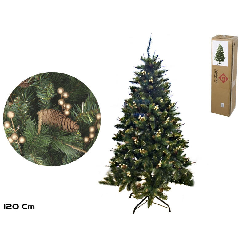 SAPIN DE NOËL BAIES OR 120CM 318 POINTES