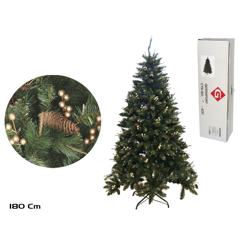 SAPIN DE NOËL BAIES OR 180CM 687 POINTES