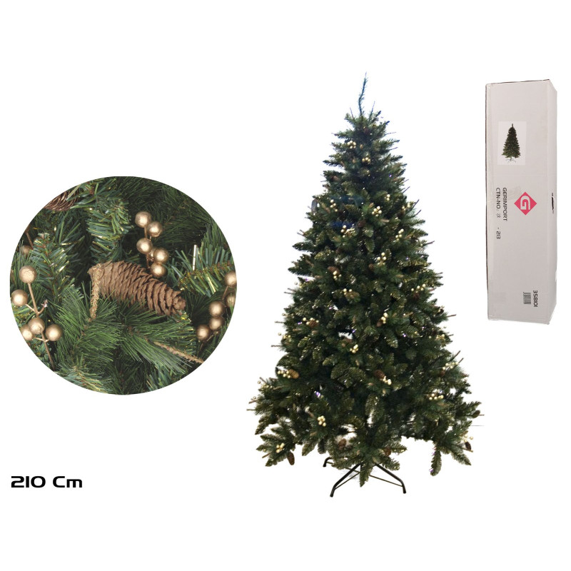 SAPIN DE NOËL BAIES OR 210CM 980 POINTE