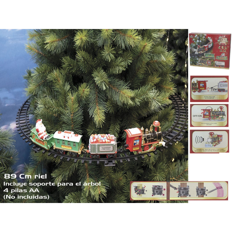 TRAIN DE NOËL A/SUSP ARBRE 34 P+SON 88CM