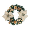 COURONNE DE NOËL CHAMPAGNE 35CM DORE