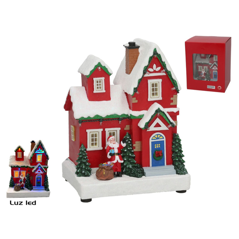 MAISON DE NOËL AVEC LED 16X13X21CM