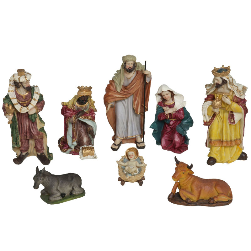 SANTONS GM POUR CRÈCHE 8 PIÈCES 33CM