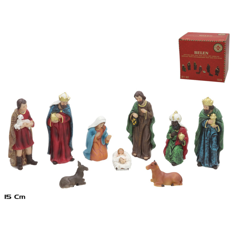 SET/9 FIGURINES NATIVITÉ 15CM SANTONS