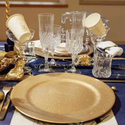 Sous-Assiette Éclat Paillettes Or Ø33 cm | Table de Fête Chic