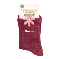 CHAUSS PAILL TUFTEES MORUE FLEUR ROSE
