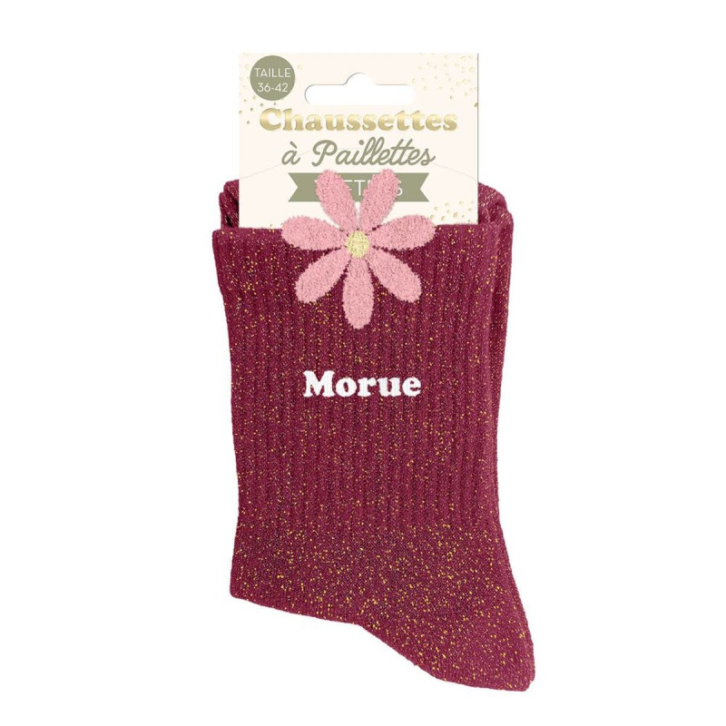 CHAUSS PAILL TUFTEES MORUE FLEUR ROSE