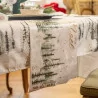 Chemin de Table Velours Snowy Bliss Vert Forêt & Or 28cmx3m Chemin de Table Velours Snowy Bliss Vert Forêt & Or 28cmx3m