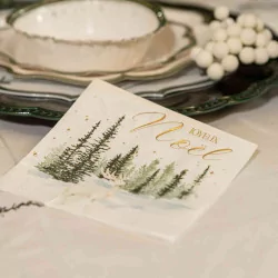 20 Serv. Cocktail "Joyeux Noël" Snowy Bl