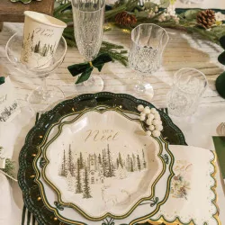 8 Assiettes "Joyeux Noël" Snowy Bliss Ca