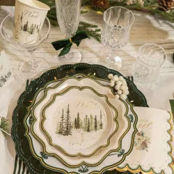 8 Petites Assiettes "Joyeux Noël" Snowy