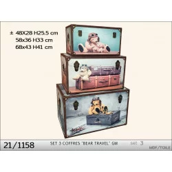 COFFRE "BEAR TRAVEL" M L58Xl36H33cm