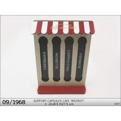 PORTE CAPSULES CAFÉ "BISTROT" EN BOIS MDF 21X8.5X27.5cm