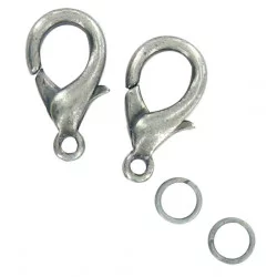 FERMOIRS MOUSQUETON ARGENT 13mm X10
