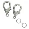 FERMOIRS MOUSQUETON ARGENT 13mm X10