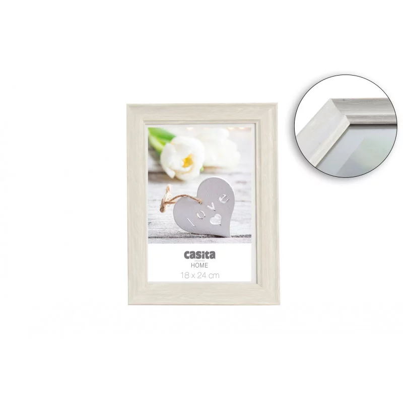 CADRE GRISE ASPECT BOIS 18X24CM