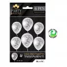 SACHET 6 BALLONS CONFETTIS BLANC