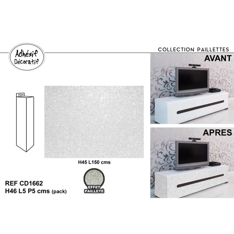 ADHESIF PAILLETTE ARGENT