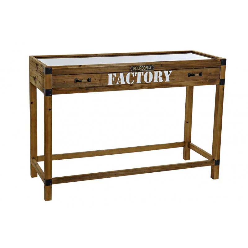CONSOLE FACTORY 120X48X82 BLANC VERRE P
