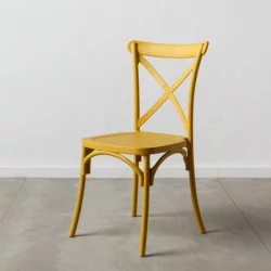 CHAISE CROSS JAUNE 48,50 X 43 X 91 CM PO