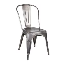 CHAISE ARGENT METAL DALLAS INDUSTRIEL 45