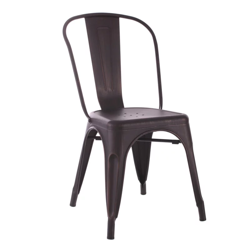 Chaise Dallas industrielle noir patiné or en métal l45xL52,50xH85cm Chaise Dallas industrielle noir patiné or en métal l45xL52,50xH85cm