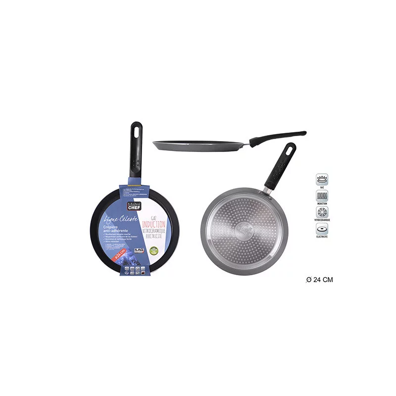 CREPIERE ALU A-ADH INDUC D24/2.5 GRIS
