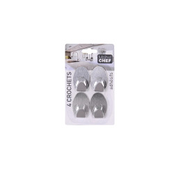 4 CROCHETS ADHESIFS INOX