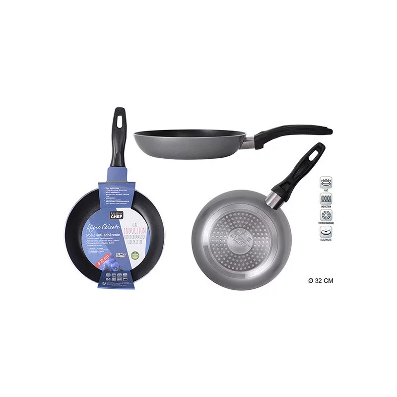 POELE ALU A-ADH INDUC D32/2.5 GRIS