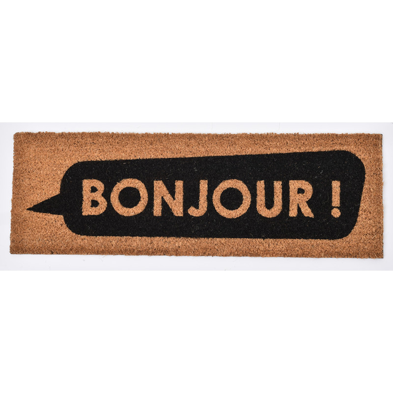 TAPIS IMP BONJOUR 25X75CM COCO NOIR