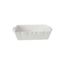 PLAT À FOUR RECTANGLE BLANC EN GRÈS 32X21X7cm
