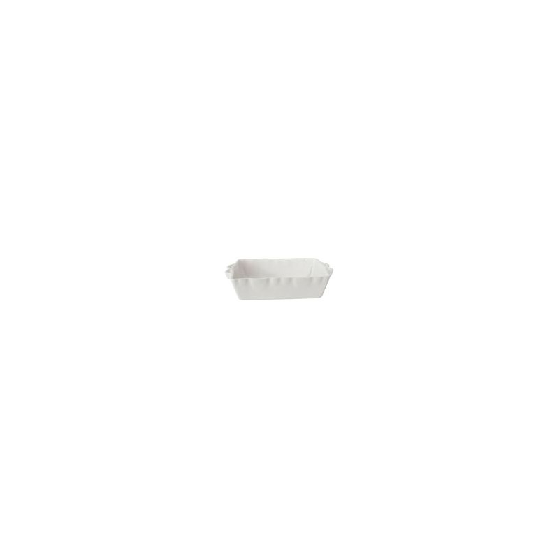PLAT À FOUR RECTANGLE BLANC EN GRÈS 32X21X7cm