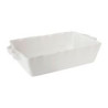 PLAT À FOUR RECTANGLE BLANC EN GRÈS 32X21X7cm
