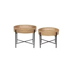 TABLES BASSES X2 PLAKA NOIR H51/40CM