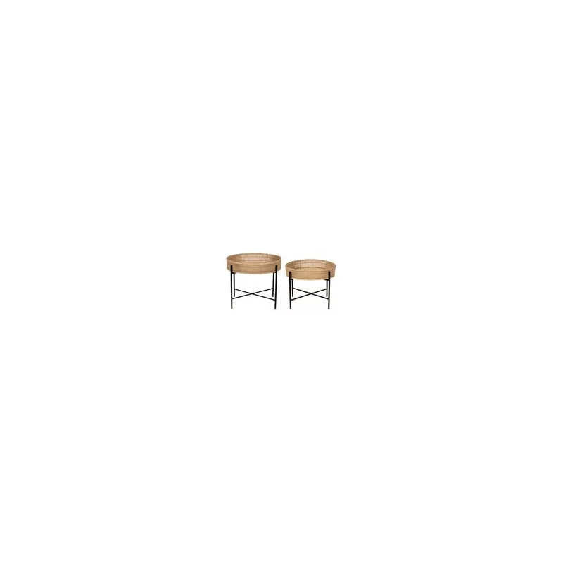 TABLES BASSES X2 PLAKA NOIR H51/40CM