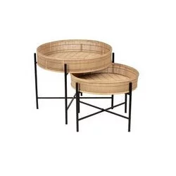 TABLES BASSES X2 PLAKA NOIR H51/40CM