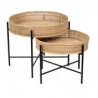 TABLES BASSES X2 PLAKA NOIR H51/40CM