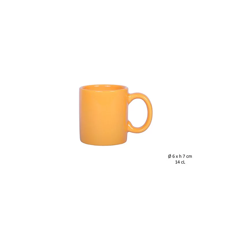 TASSE CAFE DROITE MOUTARDE 14CL-GRES