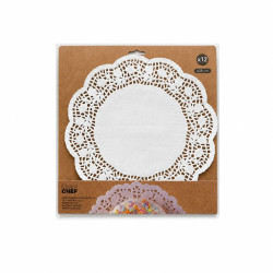 NAPPERON EN PAPIER DENTELLE BLANC X12 PIÈCES